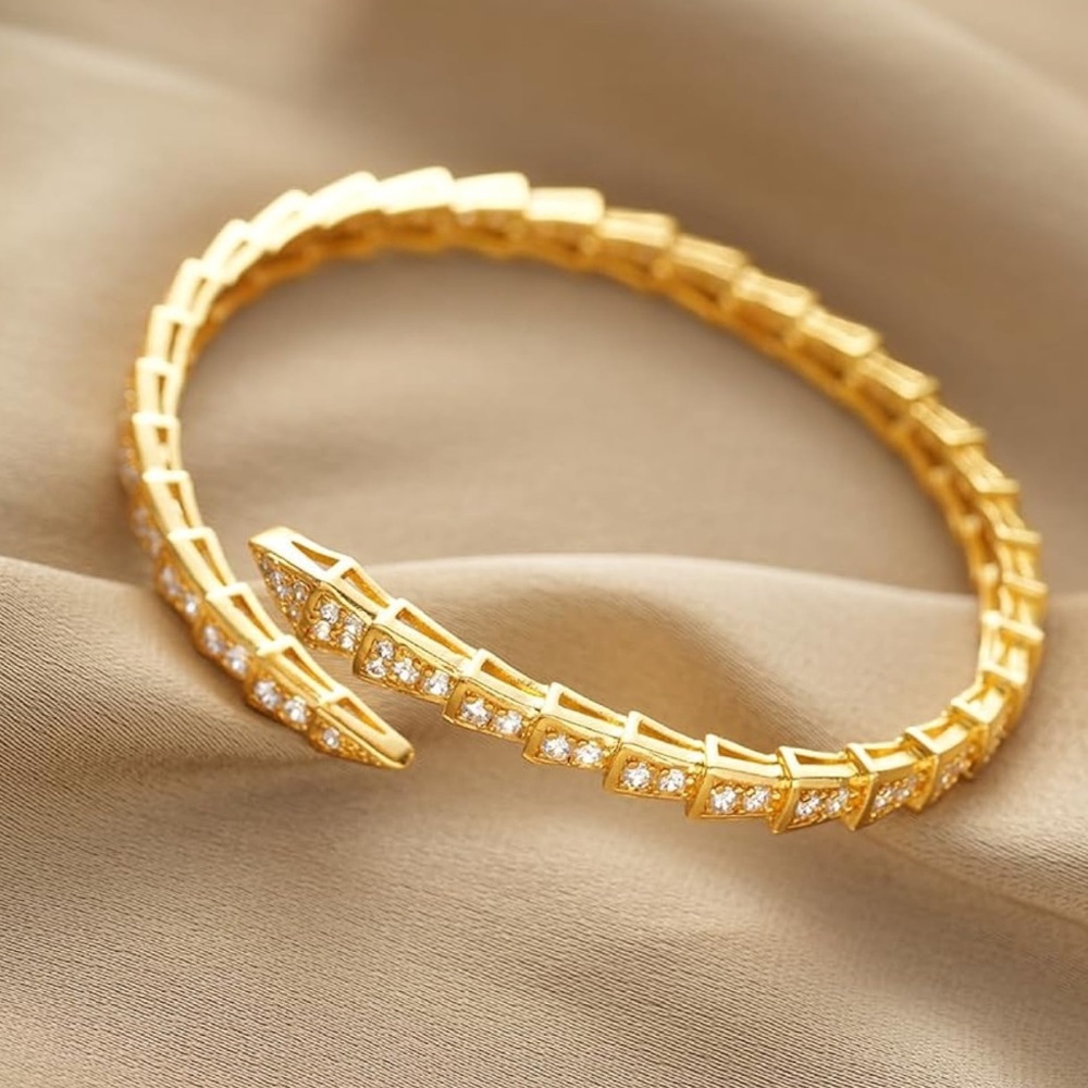 Anthropologie Serpentine Gold Adjustable Bracelet